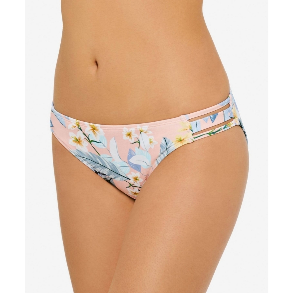 Hula Honey Pink Floral Strappy Moana Blossom Bikini Swimsuit Bottom